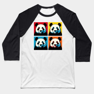 Pop Closed Eyes Panda - Funny Panda Art Baseball T-Shirt